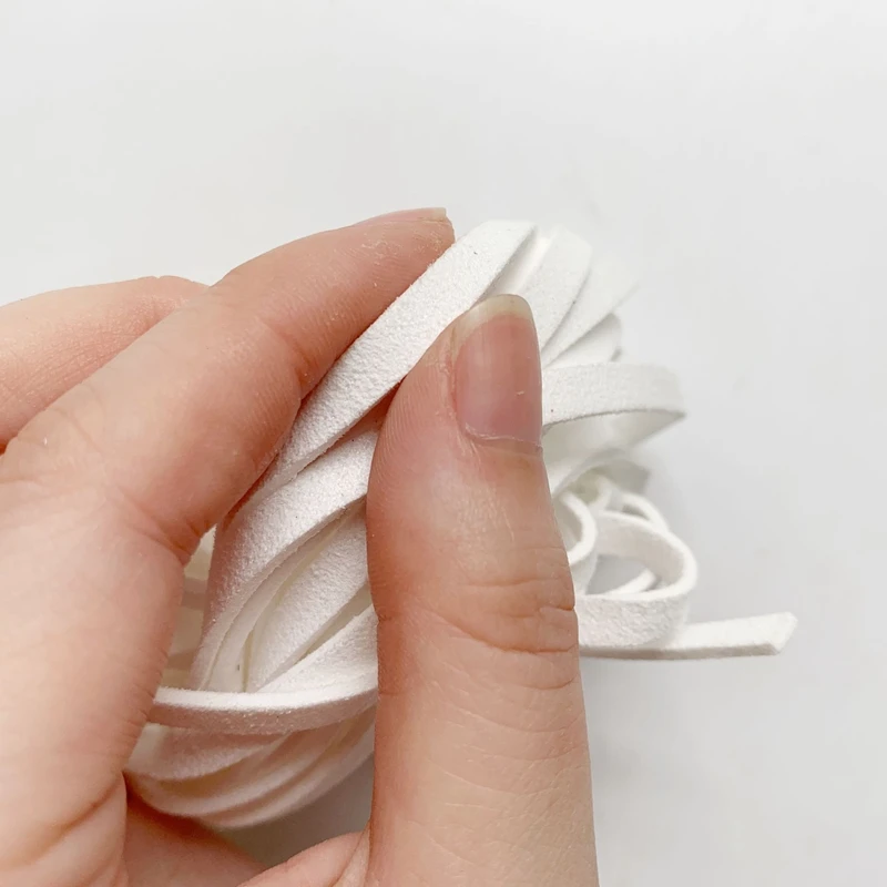 Плоский шнур из искусственной замши корейский вельветовый кожаный белая веревка