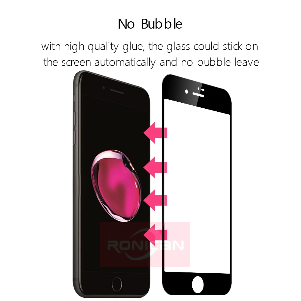 Для iPhone 8 Plus 9H 0 2 мм 2.5D цветное полное покрытие закаленное стекло RONICAN