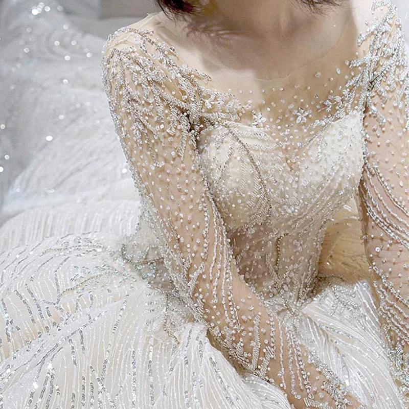 Роскошное свадебное платье Vestido De Noiva 2020 с длинным рукавом женское винтажное