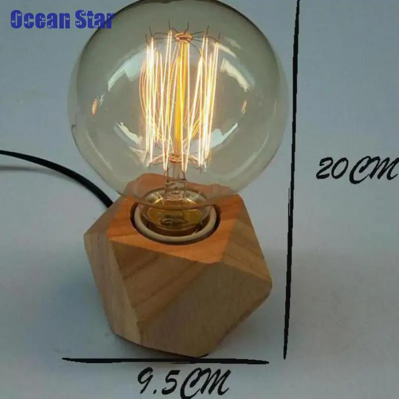 Современная настольная лампа деревянная основа Книжные Светильники ночник E27