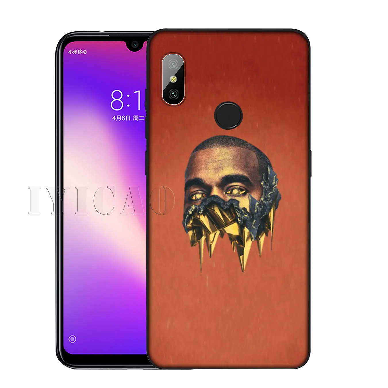 IYICAO Kanye West Yeezus Soft Silicone Phone Case for Xiaomi Redmi K30 K20 8A 7A 6A 5A S2 GO Note 8 8T 7 5 6 Pro Black Cover |