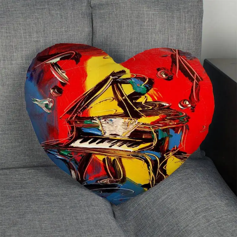 

Custom Music Doodle Heart Pillow Cover Custom Zipper Pillowcase Cover Wedding Home Office Decorative 1pcs custom