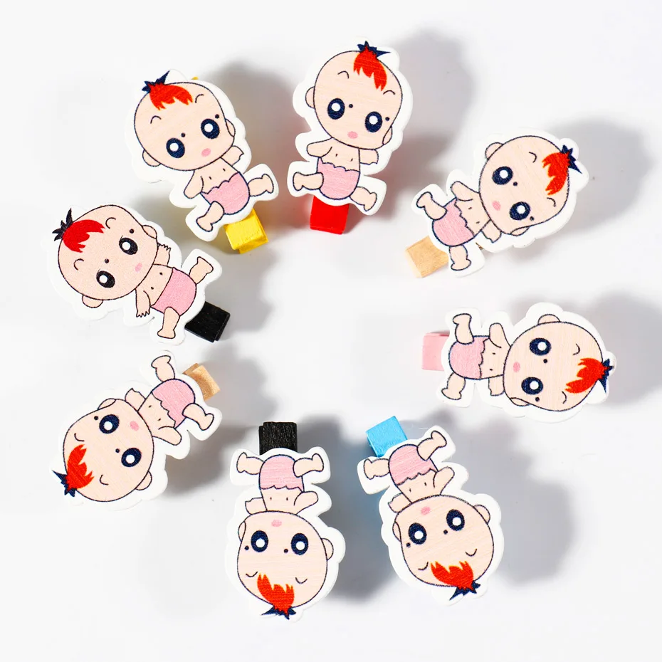 20 шт. мини твердой древесины клип домашнего интерьера меню с веревкой фото