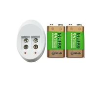 2pcs new 1000mah 9 v rechargeable battery with large capacity lithium ion battery 1pcs 9v smart charger