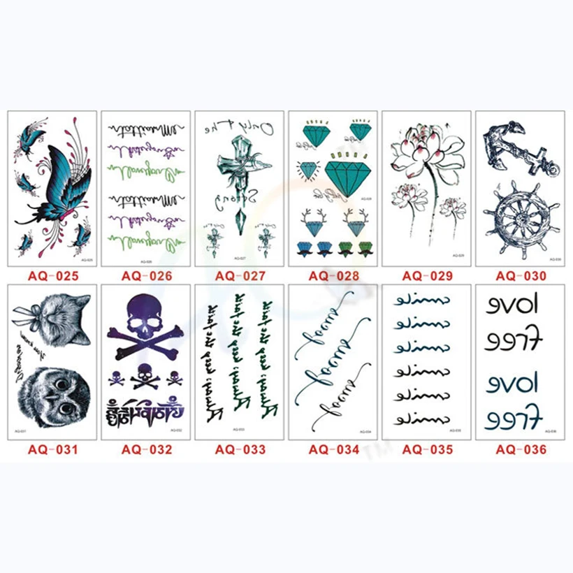 12 шт./лот наклейки для тату милые сексуальные боди арт красота классные