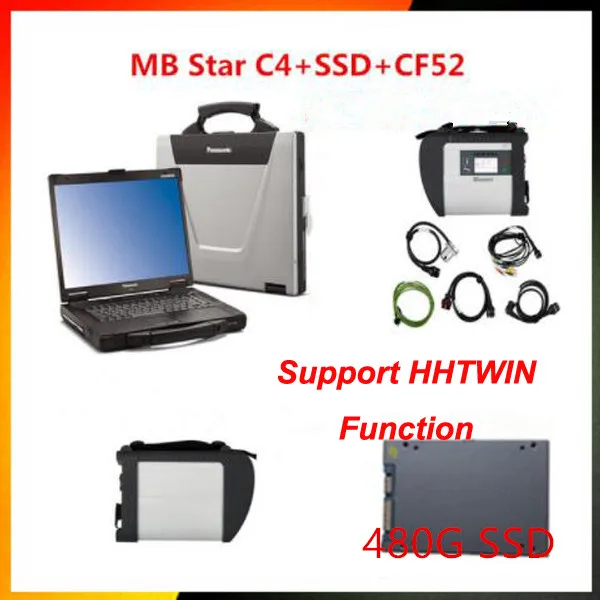 HHTWIN SSD 2019 12 + CF52 4G ноутбук mb star c4 система диагностики Compact 4 Mecede Диагностика