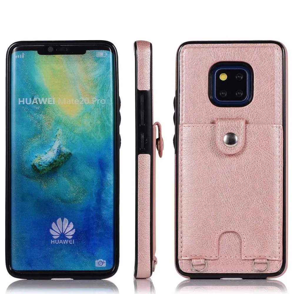 Чехол-кошелек из искусственной кожи с ремешком на плечо для карт huawei mate 20 pro lite P30