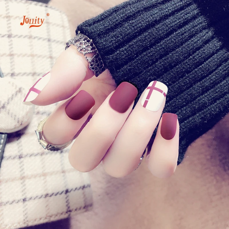 24 Pcs Boxed Fake Nails Sets Acrylic Nude Pink Nail Tips Extension Patch with Glue Manicure Art Design Artificial False | Красота и