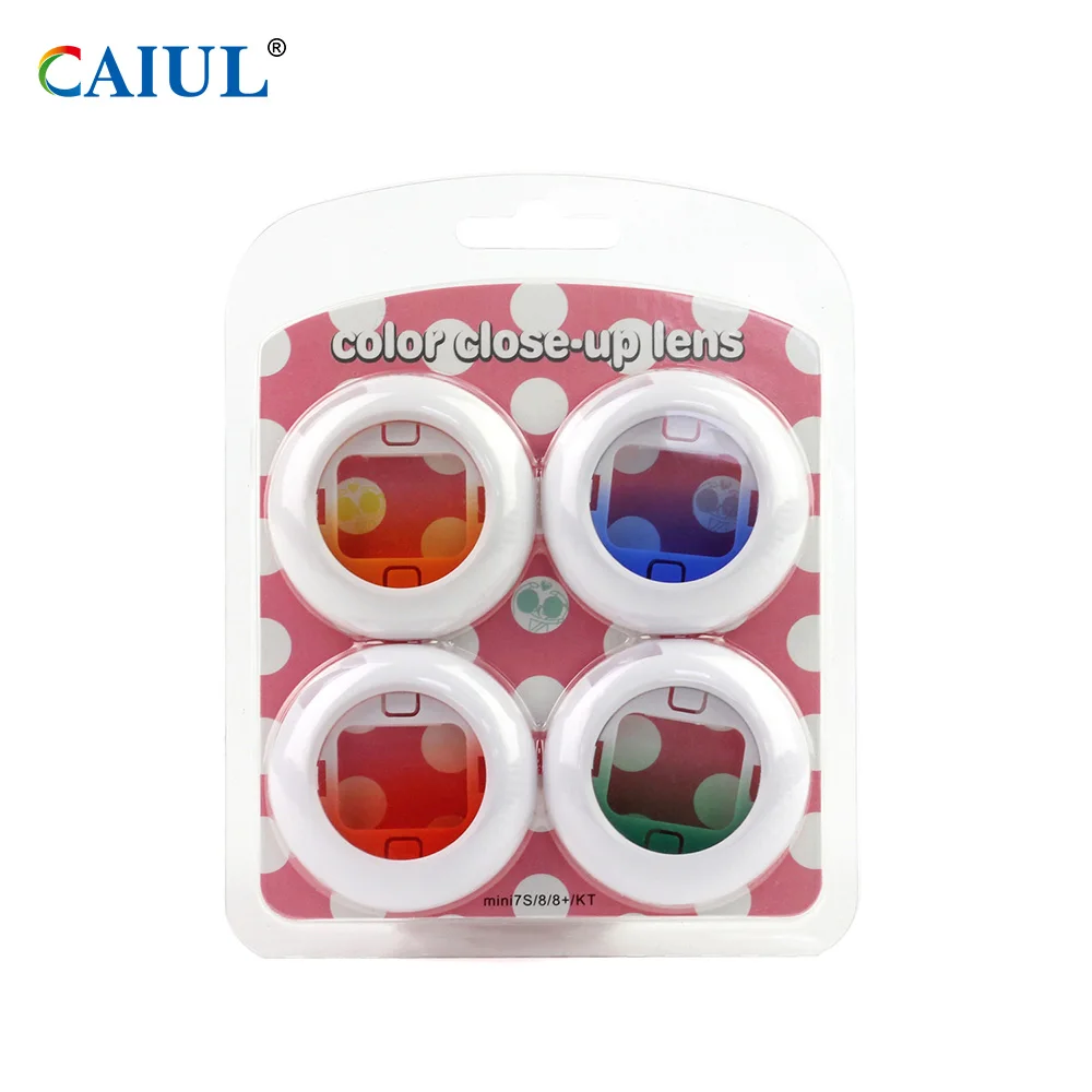 Gradient lens CAIUL ne'w Product Close-Up Lens Self-Portrait Mirror Colorful Filter Magic Lens Set For Fujifilm Instax Mini 8/8+/9 Film Camera - Цвет: Gradient lens