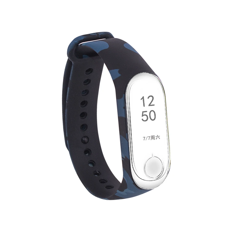 Camouflage blue Для xiaomi mi 3 ветви браслет 3 спортивный ремешок часы силиконовый для xiaomi mi Band 3 аксессуары ремешок браслет mi band 3 - Цвет: Camouflage blue