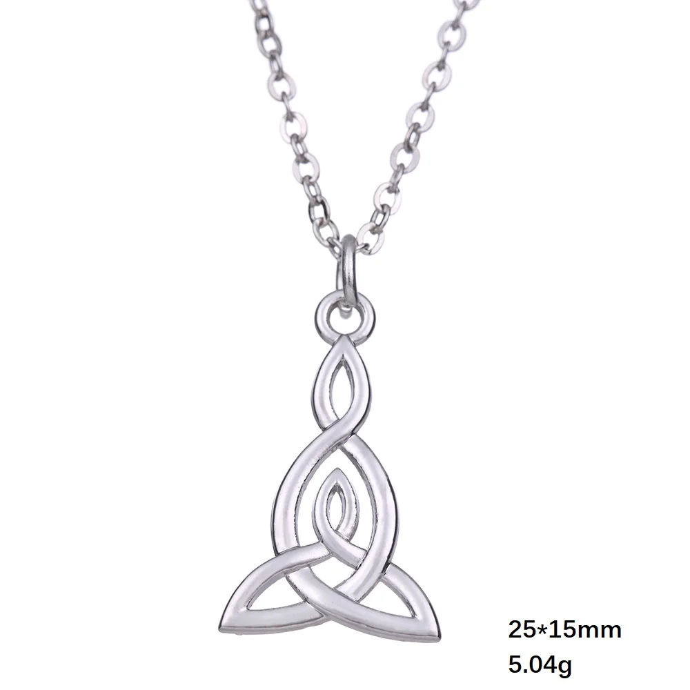 necklace2 Teamer, ирландские серьги с узлом кельтики для женщин, Простые Модные ювелирные изделия, серебряный цвет, волшебные висячие серьги Wicca Viking для женщин - Окраска металла: necklace2