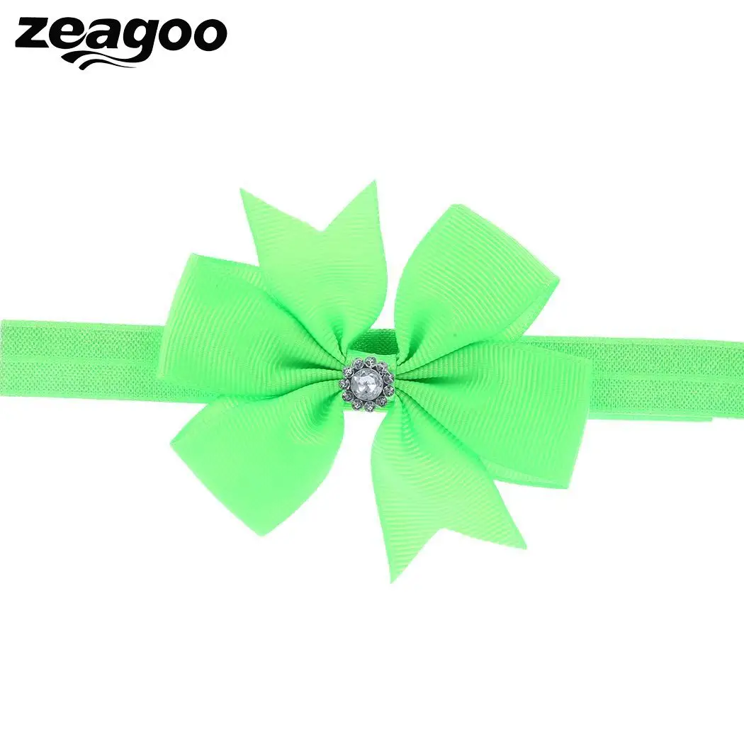 Zeagoo 1 Pcs Elastic Wide Flower Fashion Eye-catching Crystal Soft Headband For Kids Girls Casual Party 20 Colors Hair Accessory | Детская