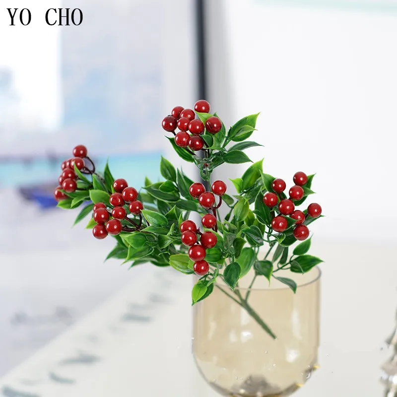 Йо Чо искусственные мини вишневые ягоды искусственный жемчуг цветок Stamen DIY