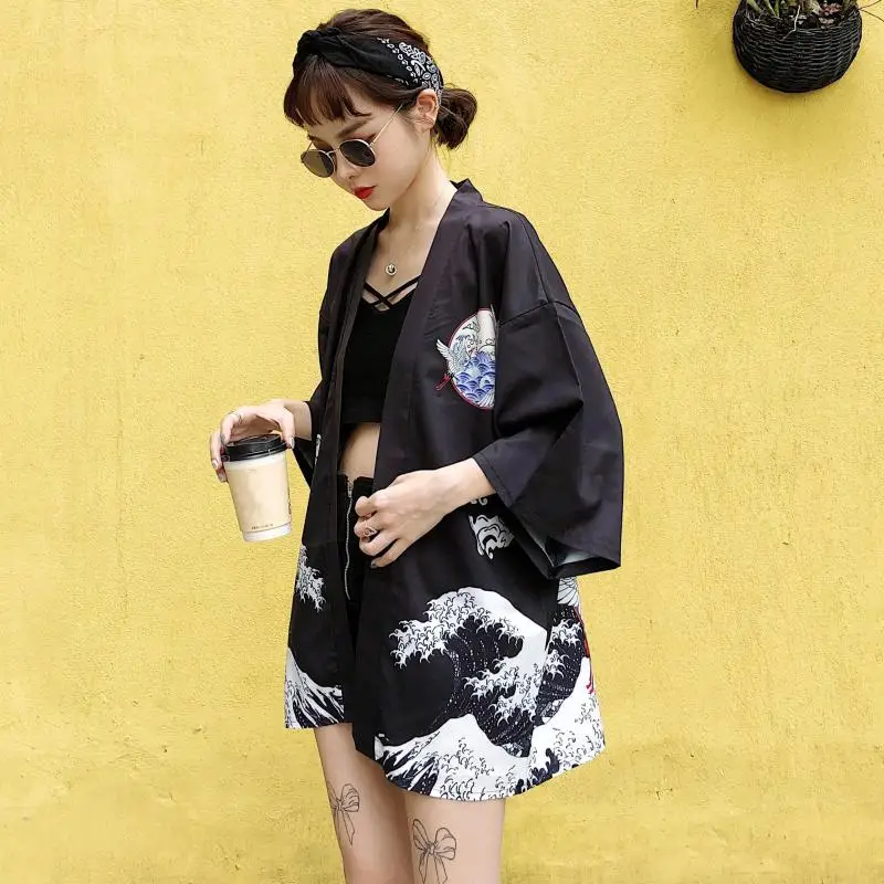 Kimono Shirt Cardigan Fashion Women Men Beach Blouse Traditional Japanese Yukata Summer Loose Girl's Haori Clothing