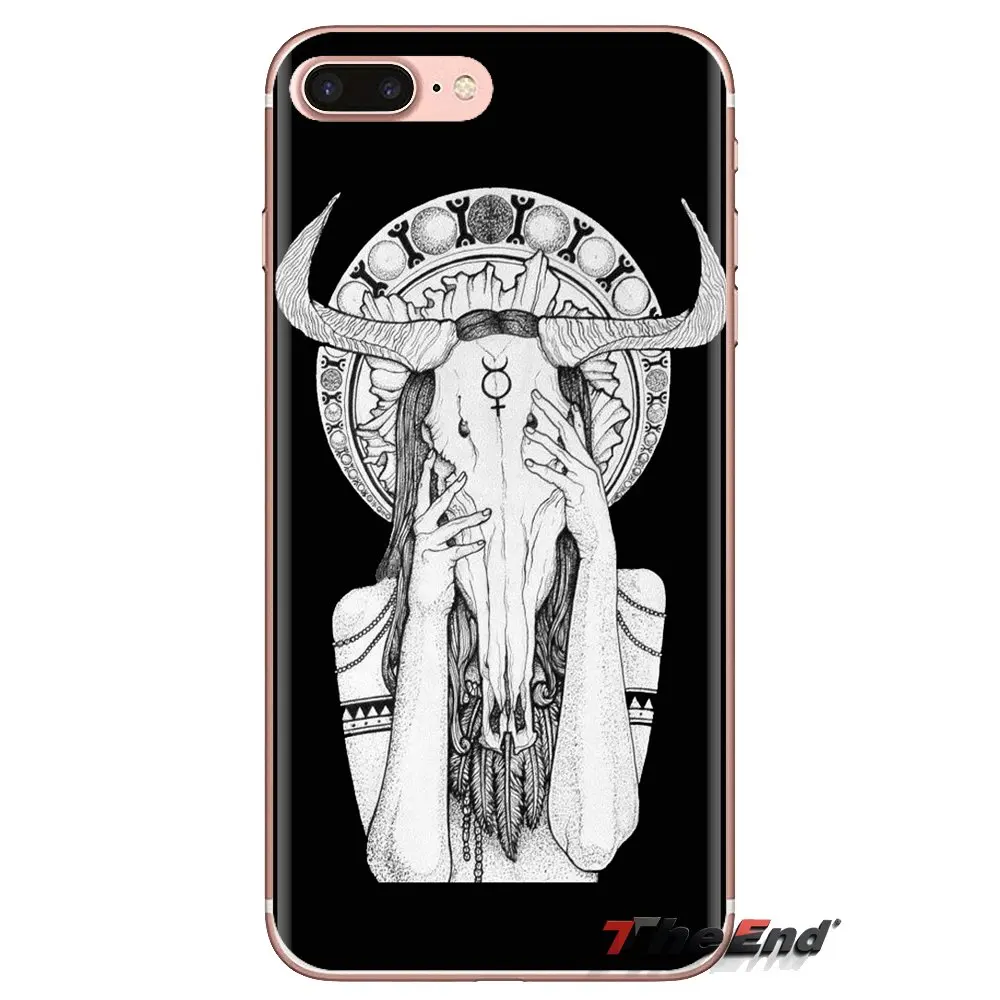 Сатанинский череп мягкие прозрачные чехлы Чехлы для iPod Touch Apple iPhone 4 4S 5 5S SE 5C 6 6S 7 8 X