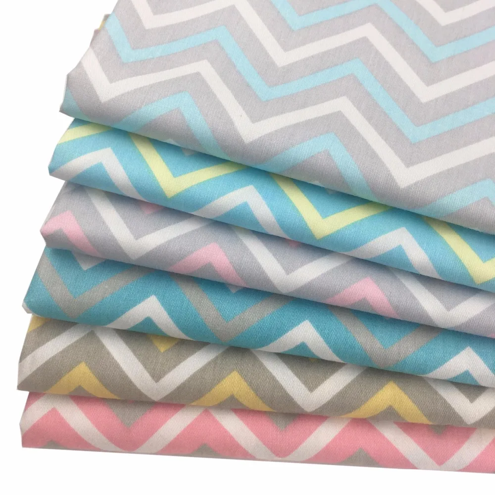 Шеврон волн 100% хлопок Ткань для шитья своими руками лоскутные стеганые подушки