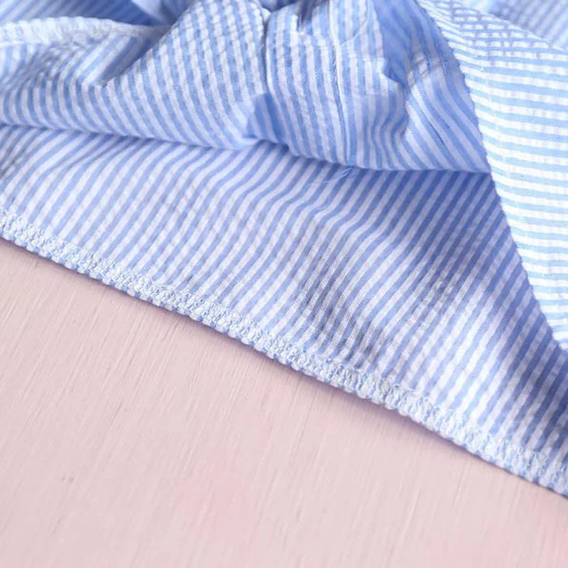 Hurave/Новинка 2019 года блузки в полоску с вырезом лодочкой и бантом для девочек