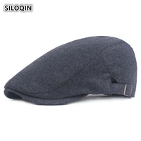 siloqin brands autumn winter mens hat warm cotton berets for women adjustable size middle aged couple hats simple womens cap