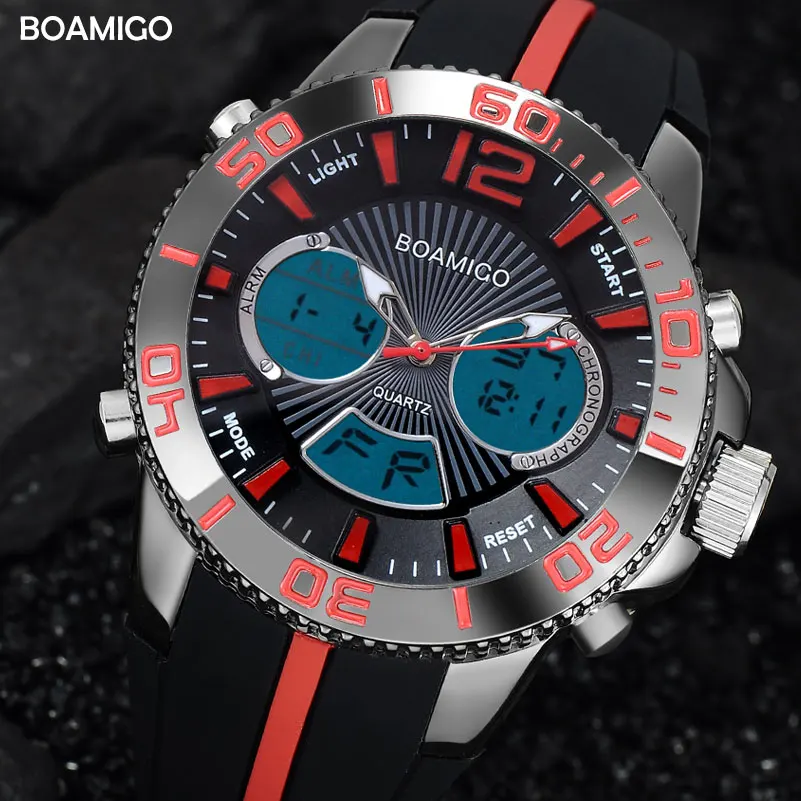 Мужские спортивные часы военные цифровые BOAMIGO брендовые кварцевые модные