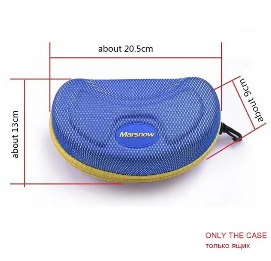 Blue Case Мужские и женские лыжные очки для сноуборда UV400, ветрозащитные солнцезащитные очки, спортивные очки, маска для катания на лыжах и снегоходах, противотуманные очки с одним объективом - Цвет: Blue Case