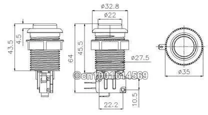 6 x аркадных кнопок американского типа с микропереключателем для игр Jamma Mame DIY &
