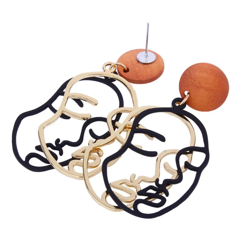 Nihaojewelry личности двойной Уход за кожей лица узор Длинные Висячие серьги Multi-цвет