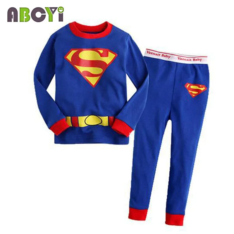 Детская Пижама с длинным рукавом комплекты одежды для мальчиков и девочек пижама