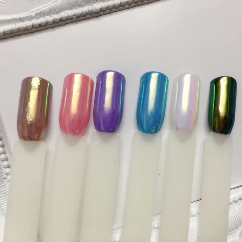 0 2 грамма/коробка неоновая Аврора пигмент Единорог порошок для дизайна ногтей