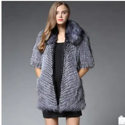 Новые женские жилеты мужские из лисьего меха Длинные повседневные меховые