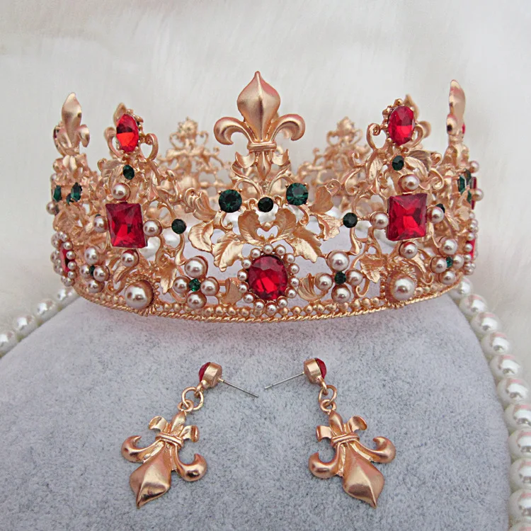 Для невесты украшения для волос барокко ручной работы роскошные зеленые красные