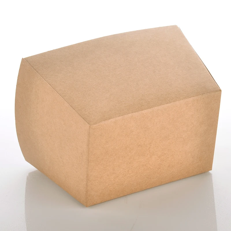 Модная квадратная коробка для картофеля фри из крафт бумаги одноразовые жареные