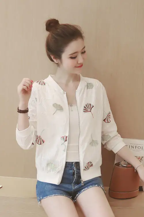 

Summer sun protection clothing women jacket ultra light breathable mid sleeve Jacket Big fashion women Casual Sunscreen jacket