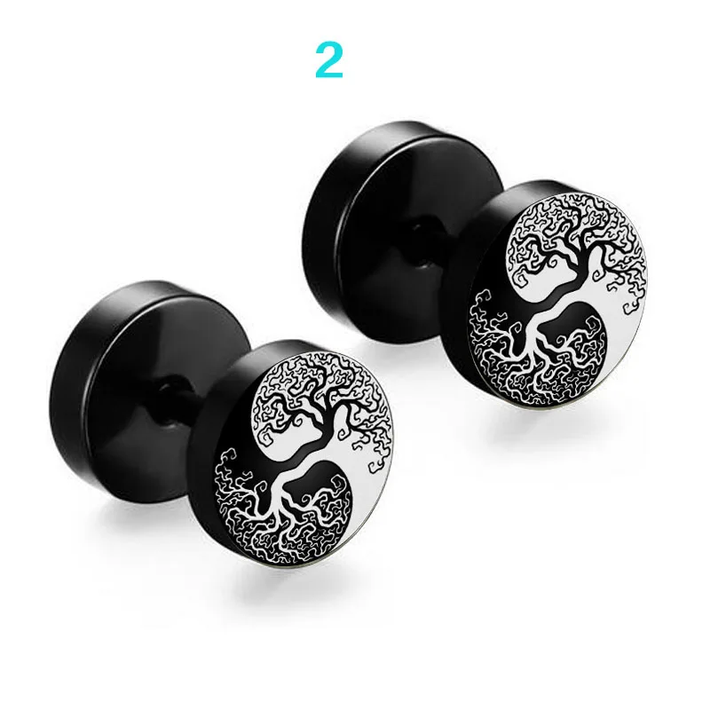 Серьги-гвоздики Yinyang из нержавеющей стали для женщин и мужчин 5 видов | Украшения