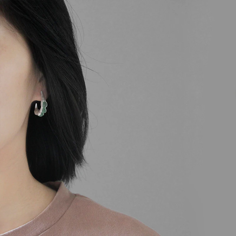 Lotus Fun Real 925 Sterling Silver Handmade Fine Jewelry Natural Green Stones Creative Pea Pods Design Dangle Earrings for Women | Украшения
