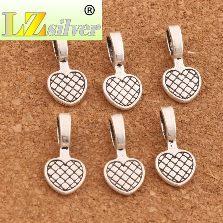 

Heart Grids Bails Pendant Hanger Charm Beads 20.2x9.9mm 200PCS zinc alloy Pendants Jewelry DIY L714