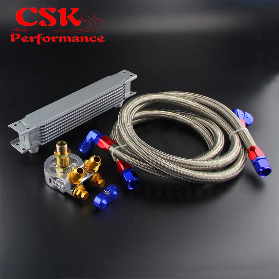 7 ряд термостат адаптер двигателя гоночный масляный охладитель комплект для