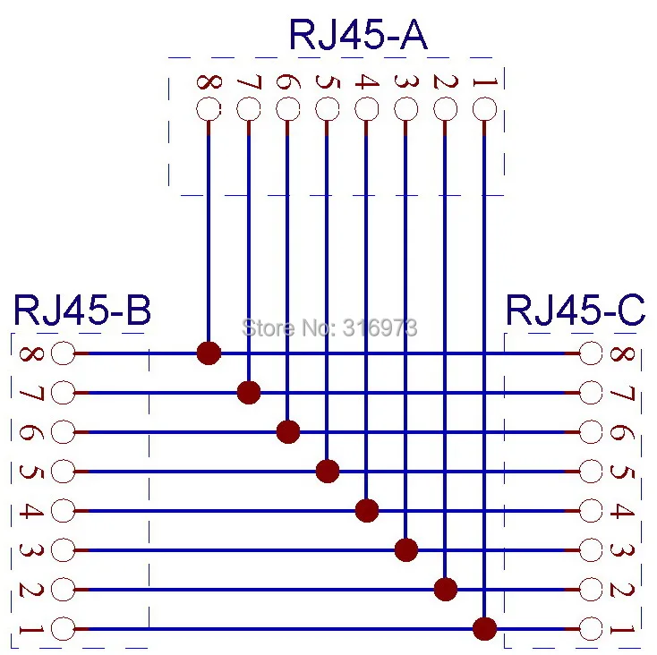 RJ45 8P8C сплиттер доска 3 Домкраты разъем Buss доска.|board board|connector 3board connector |