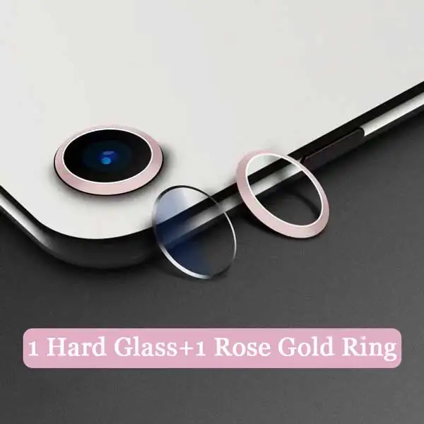 Glass nRoseGold Ring Для iPhone 7 стекло на для iPhone 8 Plus 6s 6 9H твердость камеры защитное закаленное стекло+ металлический задний объектив Камера Протектор Кольцо - Цвет: Glass nRoseGold Ring