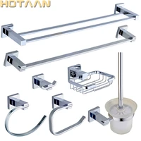 stainless steel bathroom hardware set chrome polished toothbrush holder paper holder towel bar bathroom accessories square shape