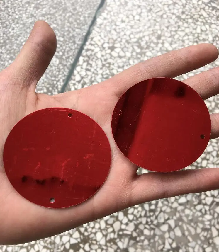 red Красные, золотые, серебристые, 30/38/50/90 мм Большой Размеры с двумя круглыми краями и дырами, свободные, Цехин, украшения ручной работы с блестками из S0372L - Цвет: red