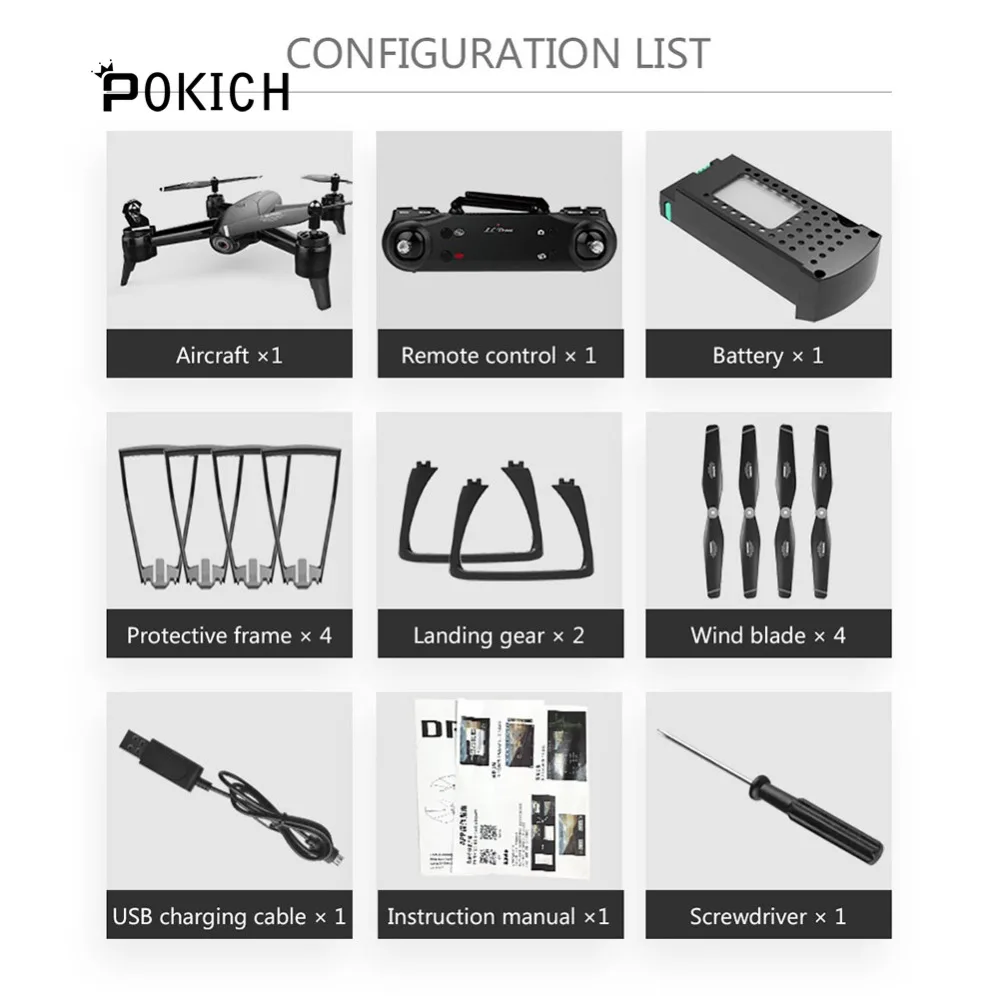 Pokich SG106 Дрон 2 4 ГГц 4CH WiFi FPV оптический поток двойной 720P HD Вертолет камеры