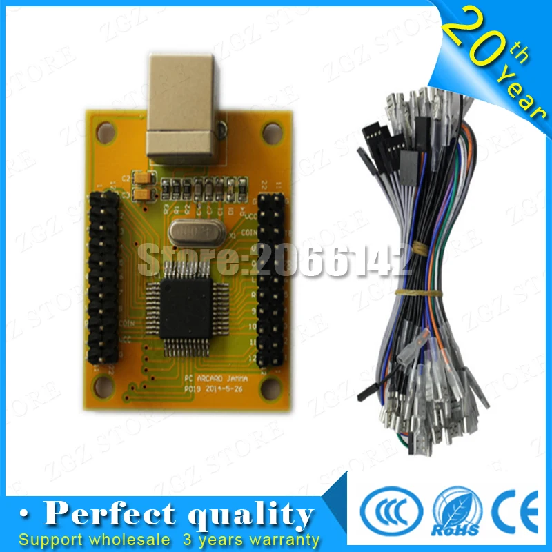 2 плеера USB к JAMMA игровой контроллер-аркадные части-комплектующие для игровых автоматов для двух игр