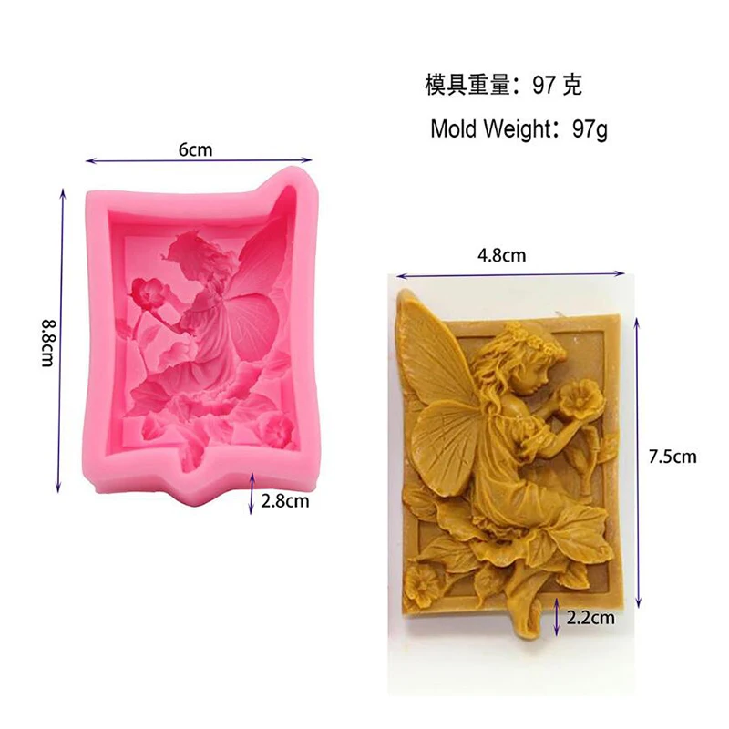 Силиконовая форма для мыла ангельская девушка с цветком сделай сам