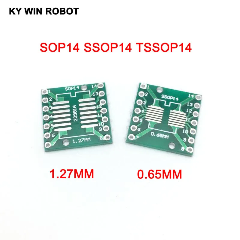 

10pcs SOP14 SSOP14 TSSOP14 to DIP14 Pinboard SMD To DIP Adapter 0.65mm/1.27mm to 2.54mm DIP Pin Pitch PCB Board Converter Socket