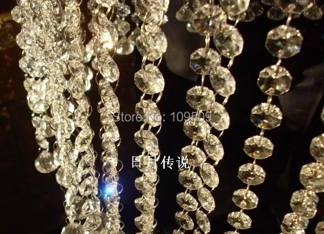 Бесплатная доставка 20 м/лот 14 мм прозрачные Восьмиугольные хрустальные гирлянды