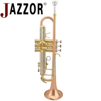jazzor jztr 400 professional trumpet b flat gold lacquer trumpet brass wind instruments with case and mouthpiece