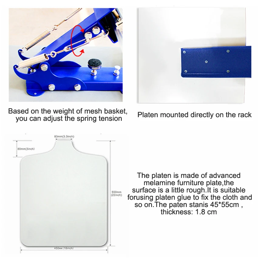 

1PC Manua one color manual screen printing machine ltable-board fixed screen machine printing with blue