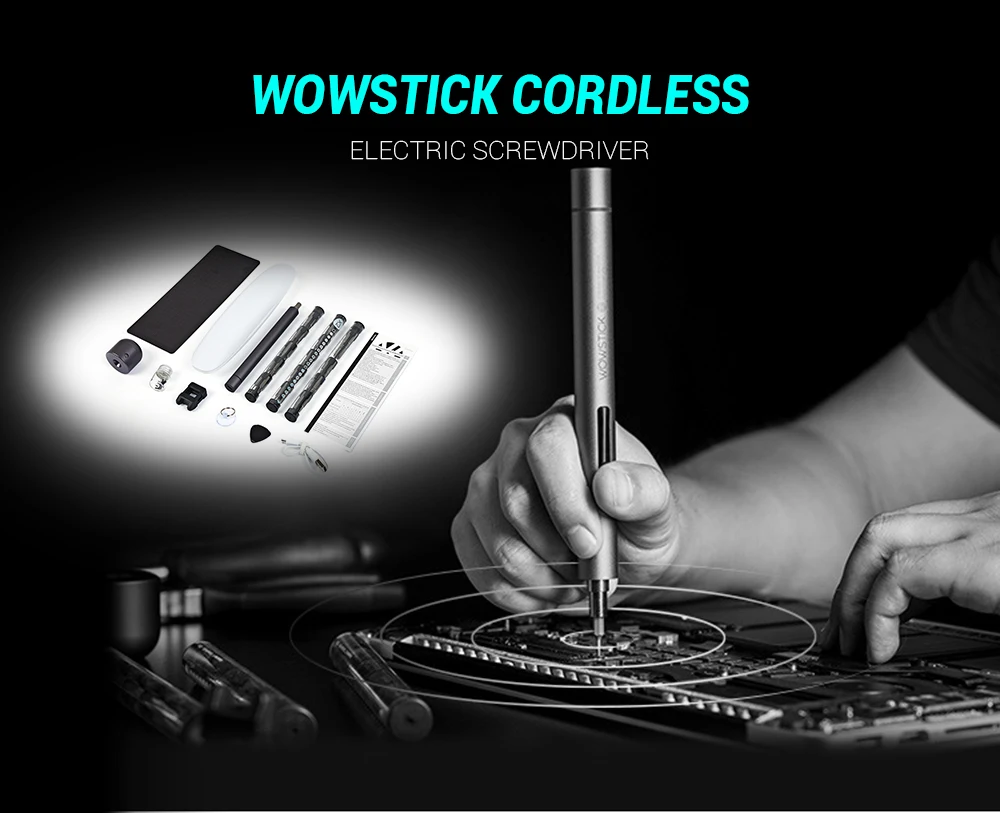 Высокое качество Wowstick 1P 1F Pro электрическая отвертка комплект 56 шт. Набор бит намагничиватель мини прецизионный беспроводной шуруповерт комплект