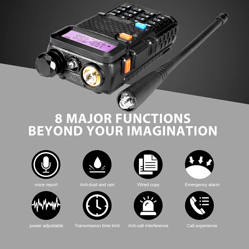 Baofeng UV-5R Professional Walkie Talkie 5W UHF VHF Portable UV5R Two Way Radio Station UV 5R Hunting CB Transceiver Ham Radio