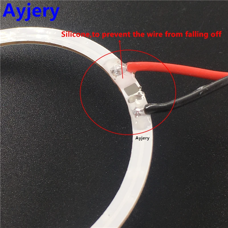 AYJERY 2 шт. кольцо с ангельскими глазками COB 60 мм 70 80 90 100 110 120 12 В/24 В постоянного тока